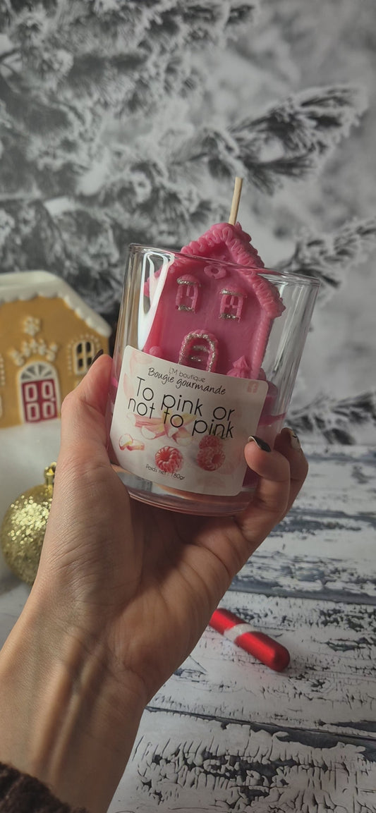 Bougie maison rose
