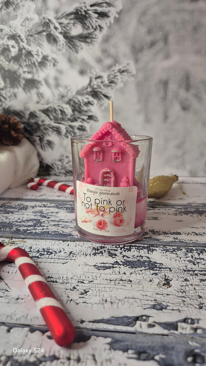 Bougie maison rose