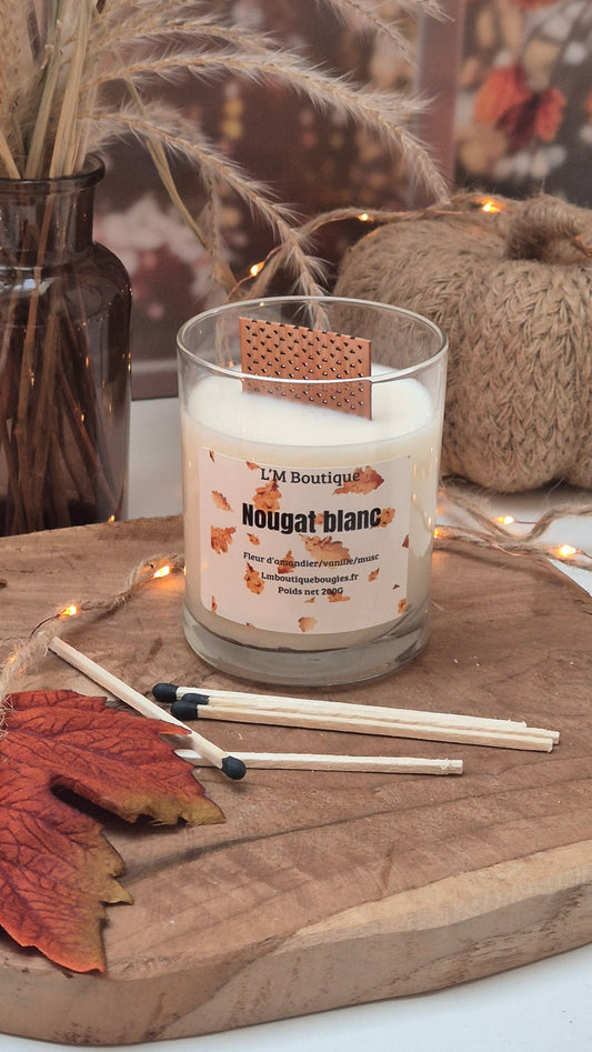 Bougie nougat blanc